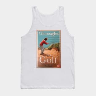 Vintage Travel Poster - Golf at Gleneagles, Scotland (Lady Golfer) Tank Top